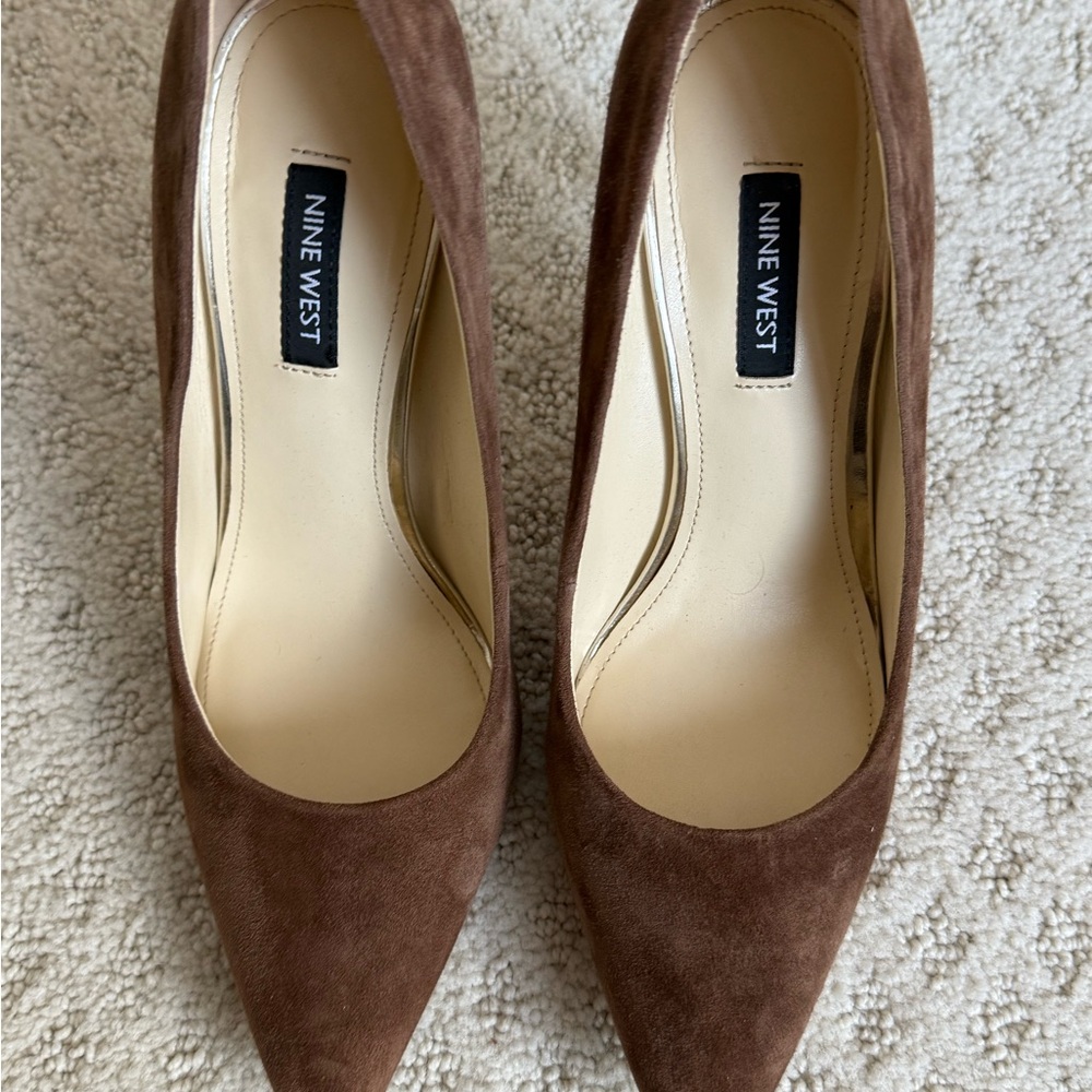 Nine West Chocolate Suede Heels
